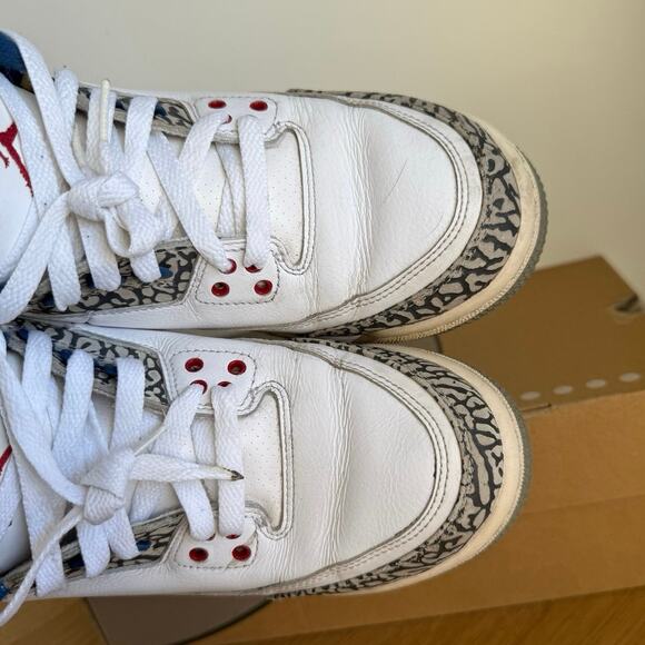 Nike Air Jordan 3 Retro ‘True Blue’ Kids Sneakers - SZ 7 Y- 8.5 W - Picture 7 of 13